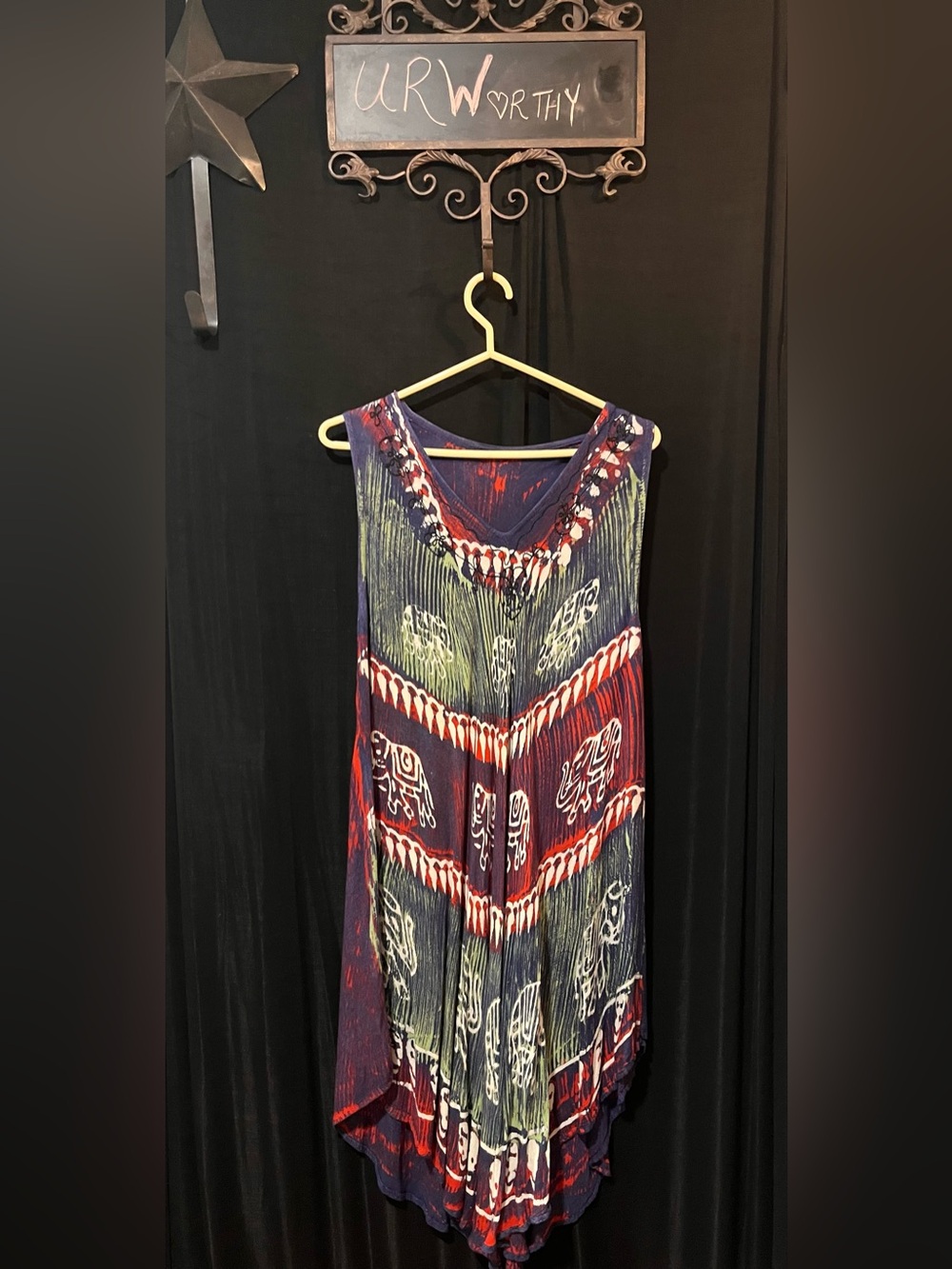 *004-You Are Mystical Elephant Print Boho Dress